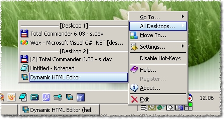 9Desks manages up to 9 virtual desktops