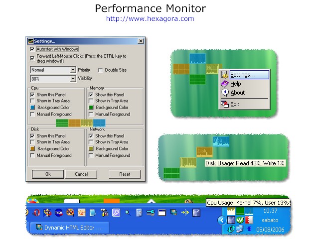 Monitor your CPU, Memory, Disk and Network utilization with this program